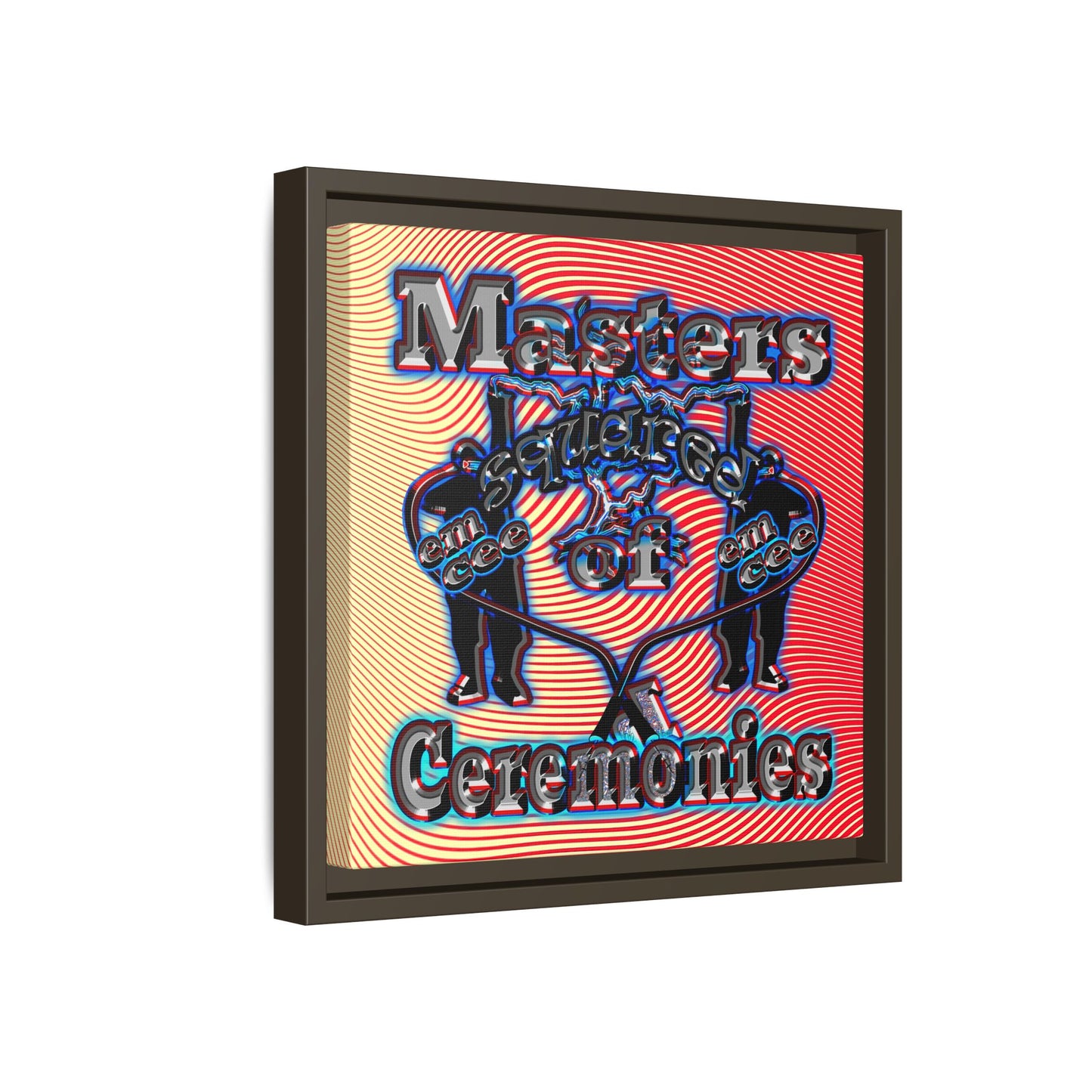 em cee squared - framed canvas art (yellow-orange wave)