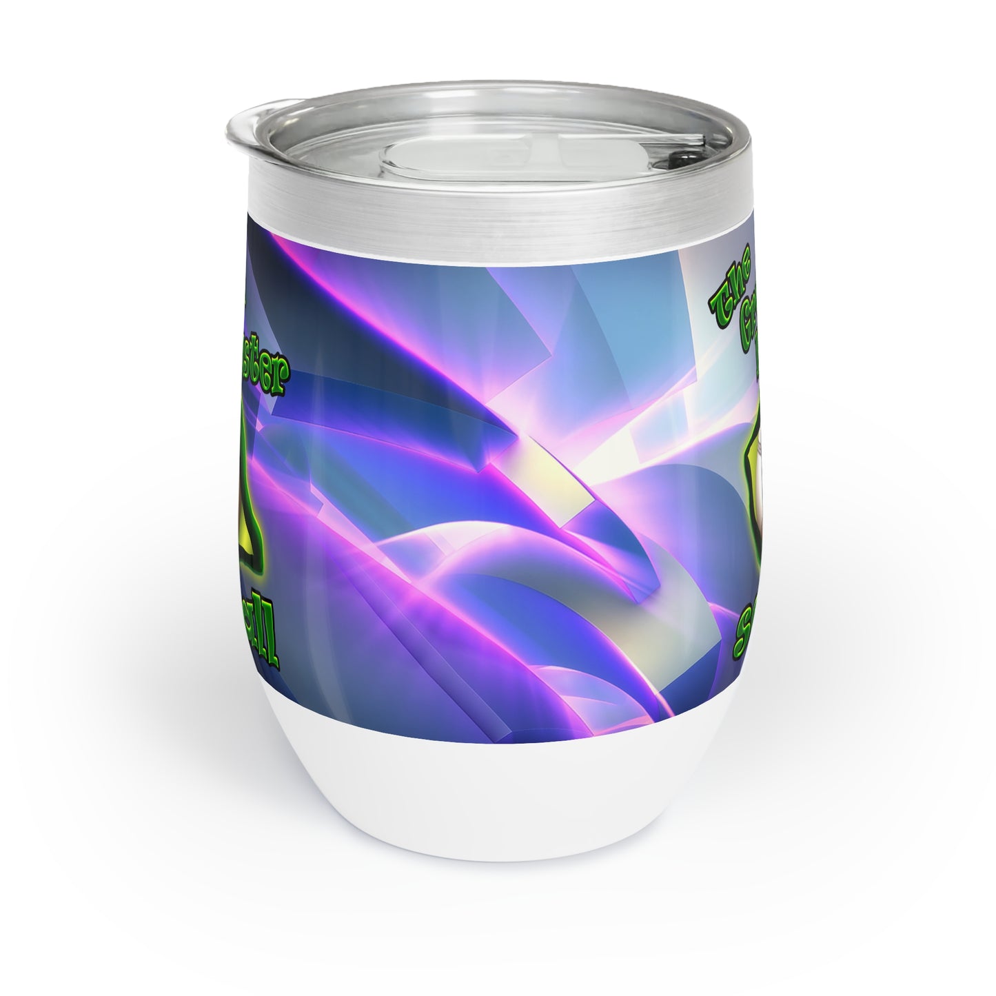green monster - Chill Wine Tumbler (grey-pink wave)