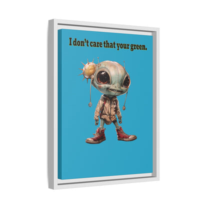 I don't care that your green - framed canvas art (turquoise)