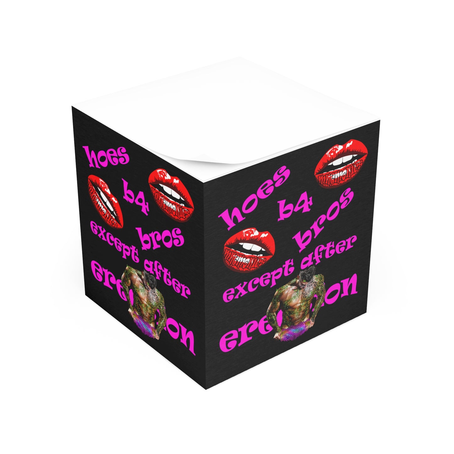 hoes b4 bros - note cube (black)