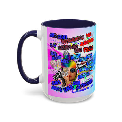 drop the beat - Accent Mug (light blue-pink wave)