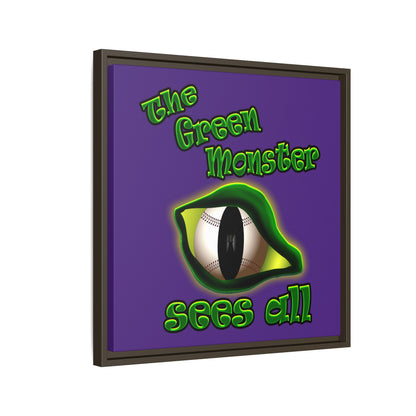 green monster - framed canvas art (purple)