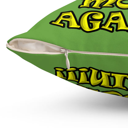 shoot the moon again - Spun Polyester Square Pillow - (green)