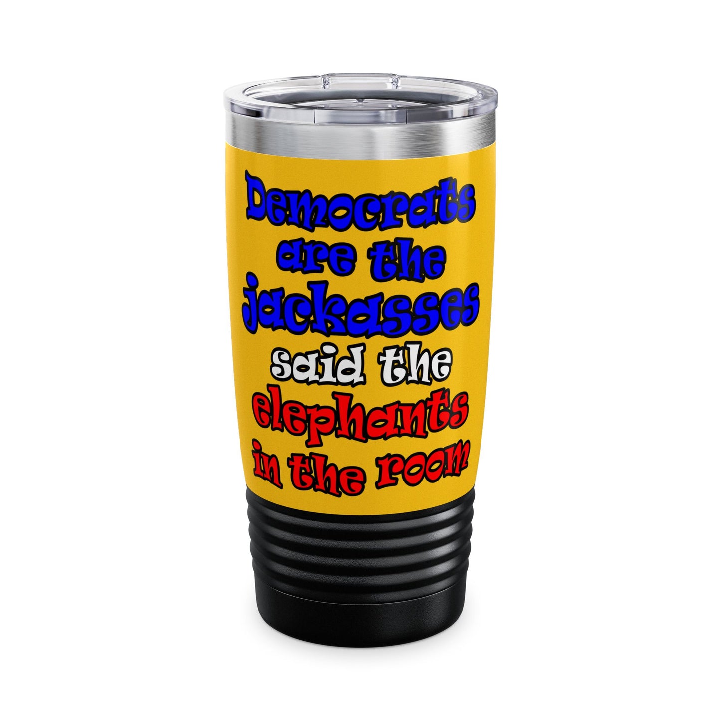 donkeys and elephants - Ringneck Tumbler, 20oz (yellow)