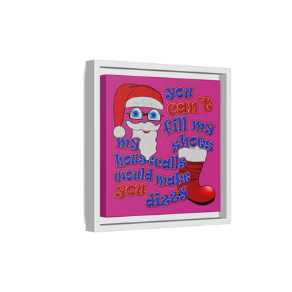 santa's shoes - framed canvas art (pink)