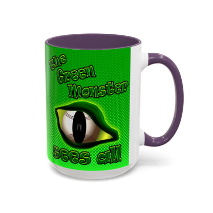 green monster - Accent Mug (logo green)