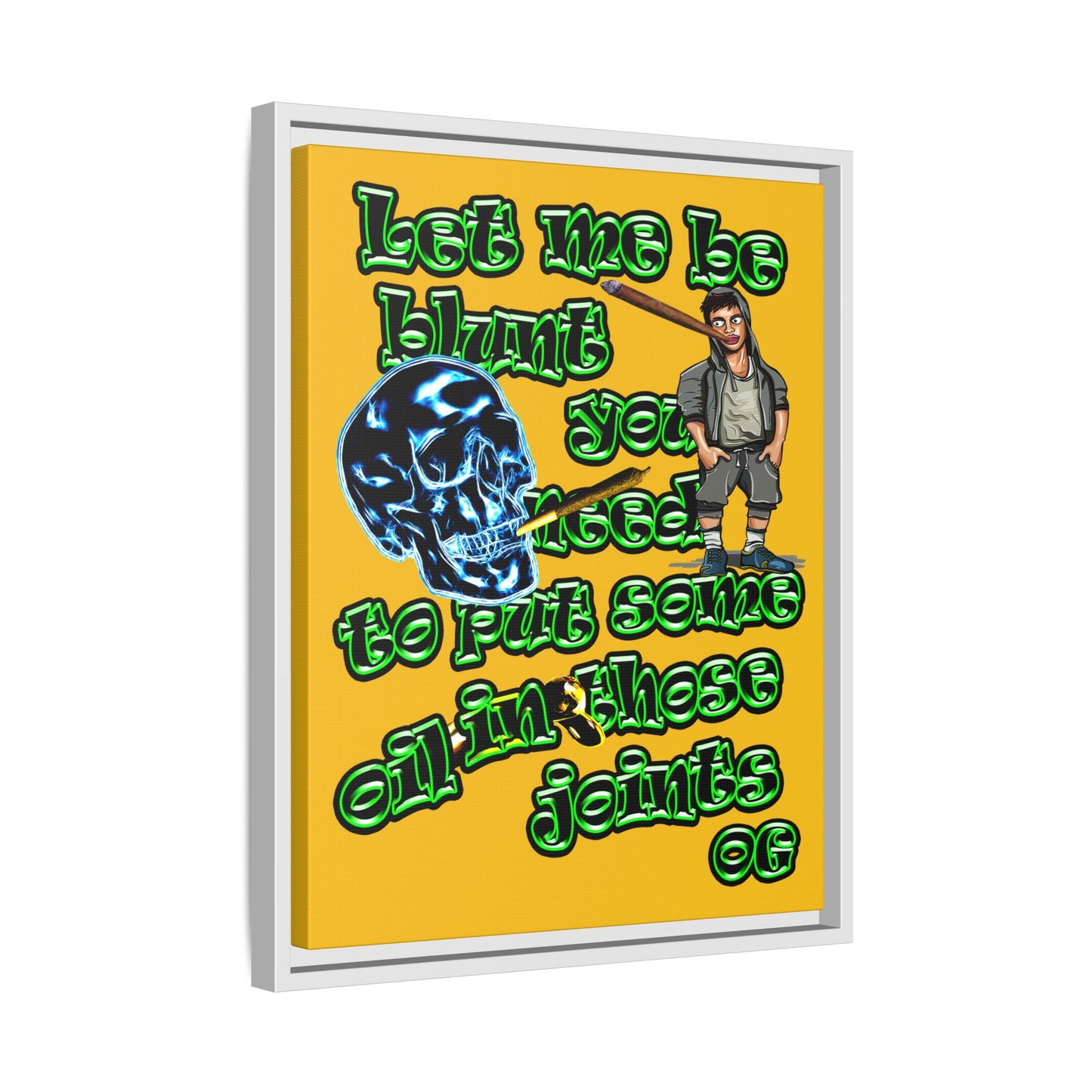 og - framed canvas art (yellow)