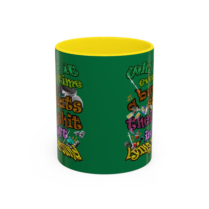 the bum's shit - Accent Mug (dark green)