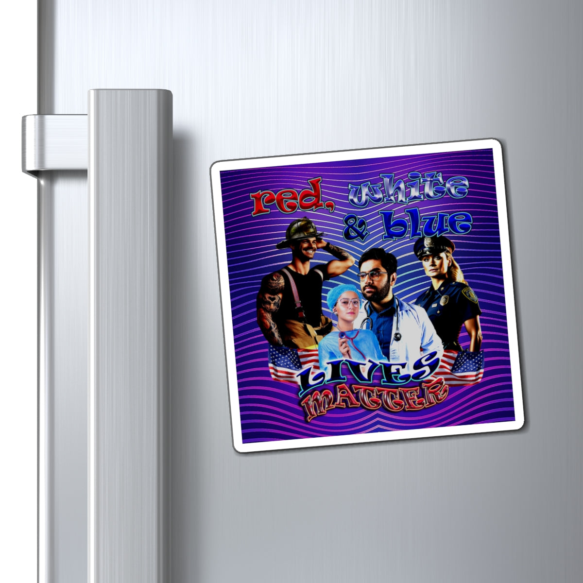 rw&b lives matter - Magnets - (purple wave)