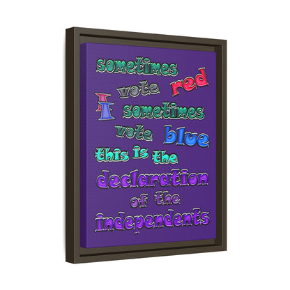 declaration of the independents - framed canvas art (purple)