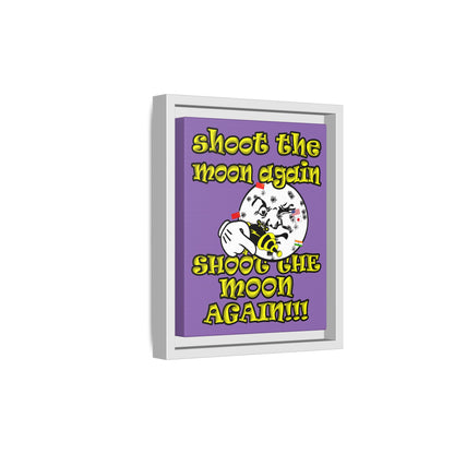 shoot the moon again - framed canvas art (light purple)