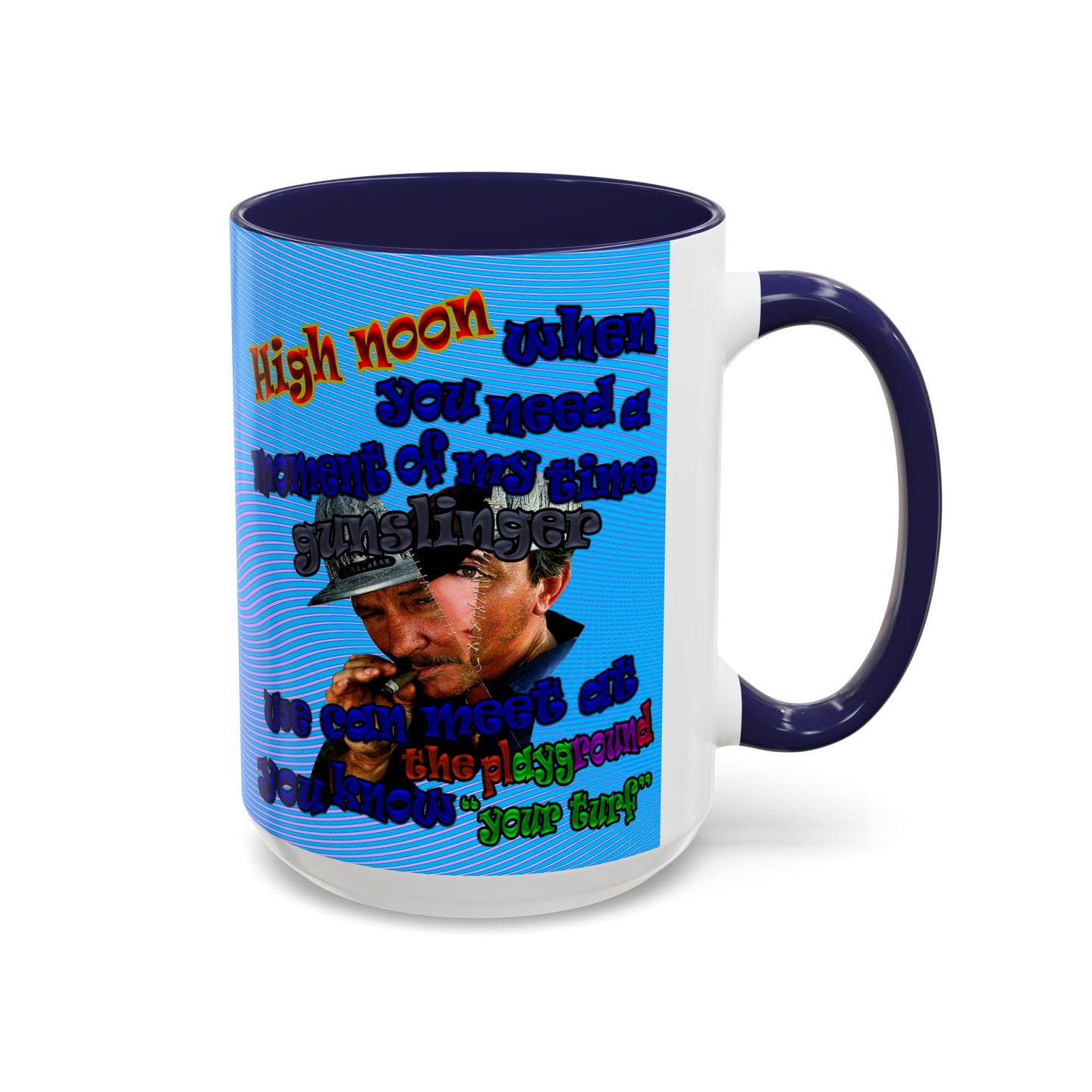 high noon - Accent Mug (light blue-purple wave)
