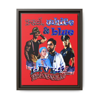 rw&b lives matter - framed canvas art (red)