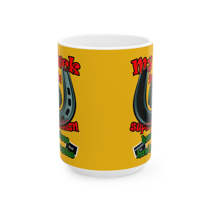 my luck - White Mug (yellow)