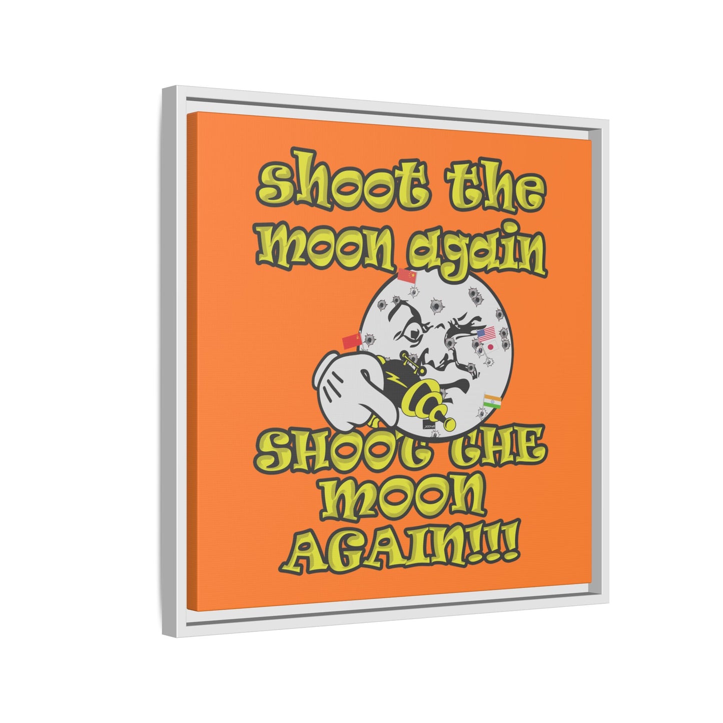 shoot the moon again - framed canvas art (crusta)
