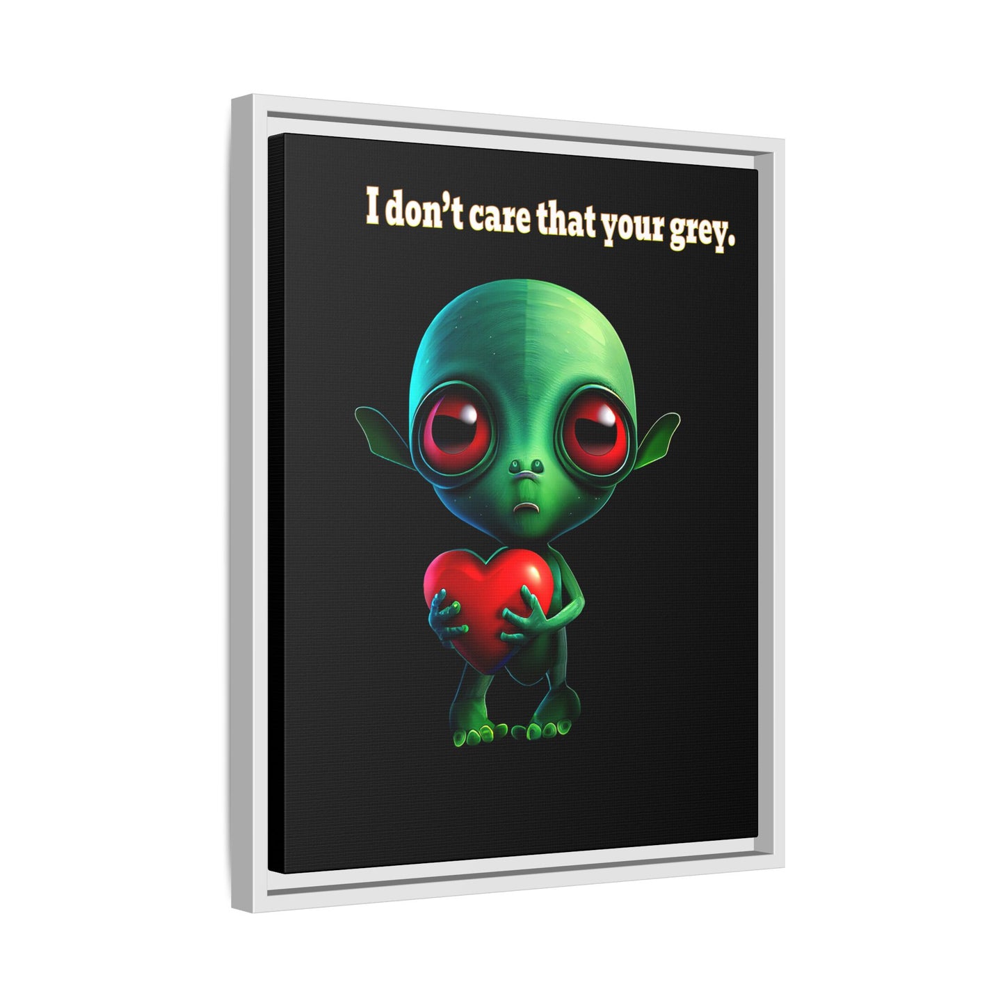I don't care that your grey - framed canvas art (black)