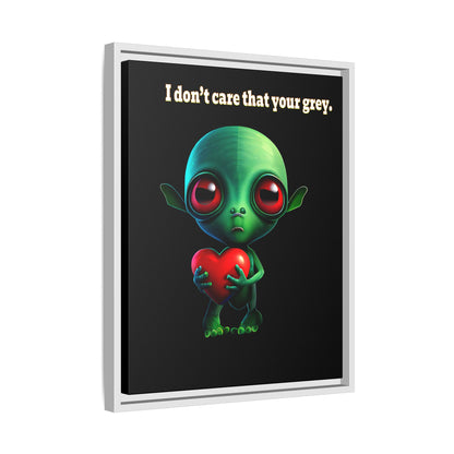 I don't care that your grey - framed canvas art (black)