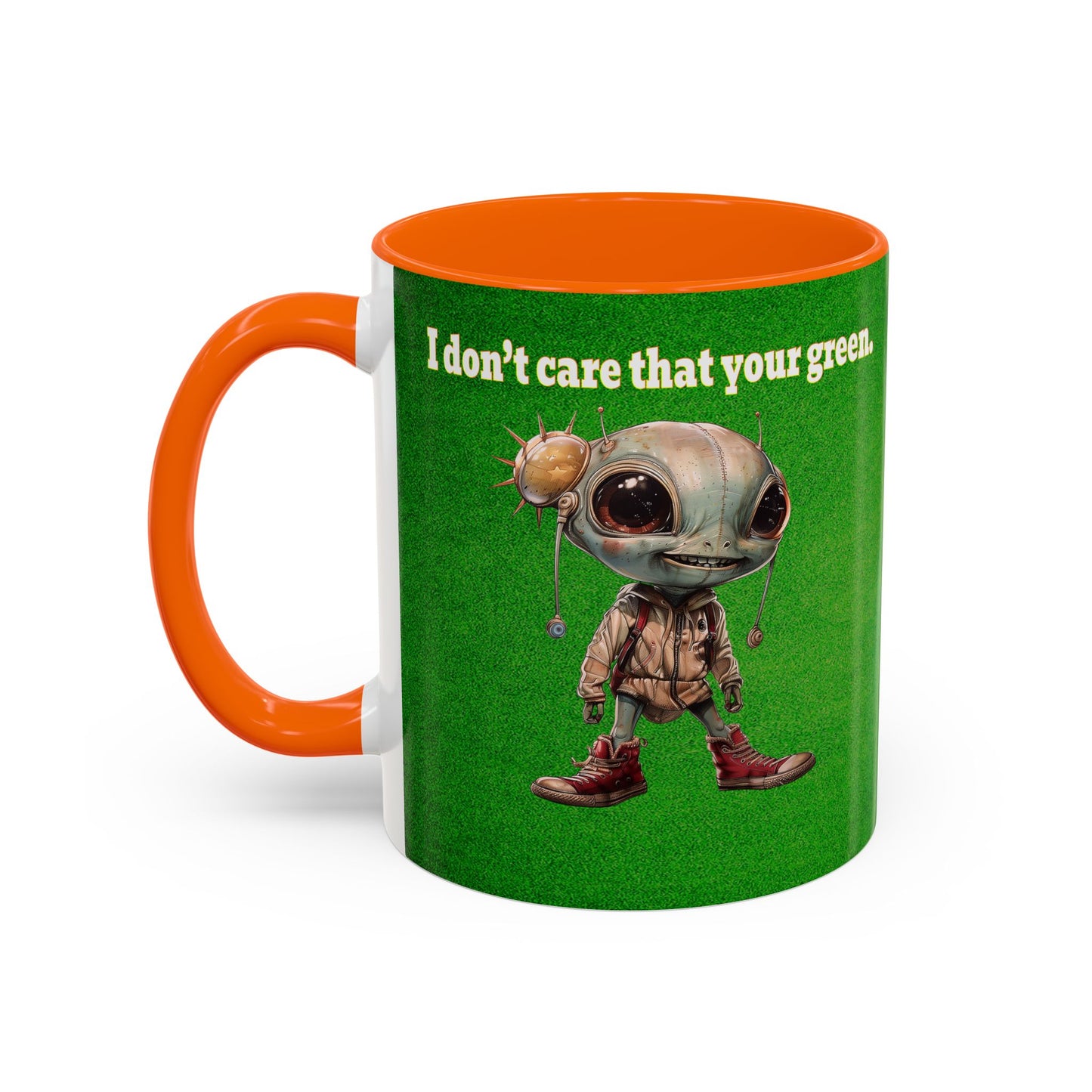 I don't care that your grey - Accent Mug (green turf)