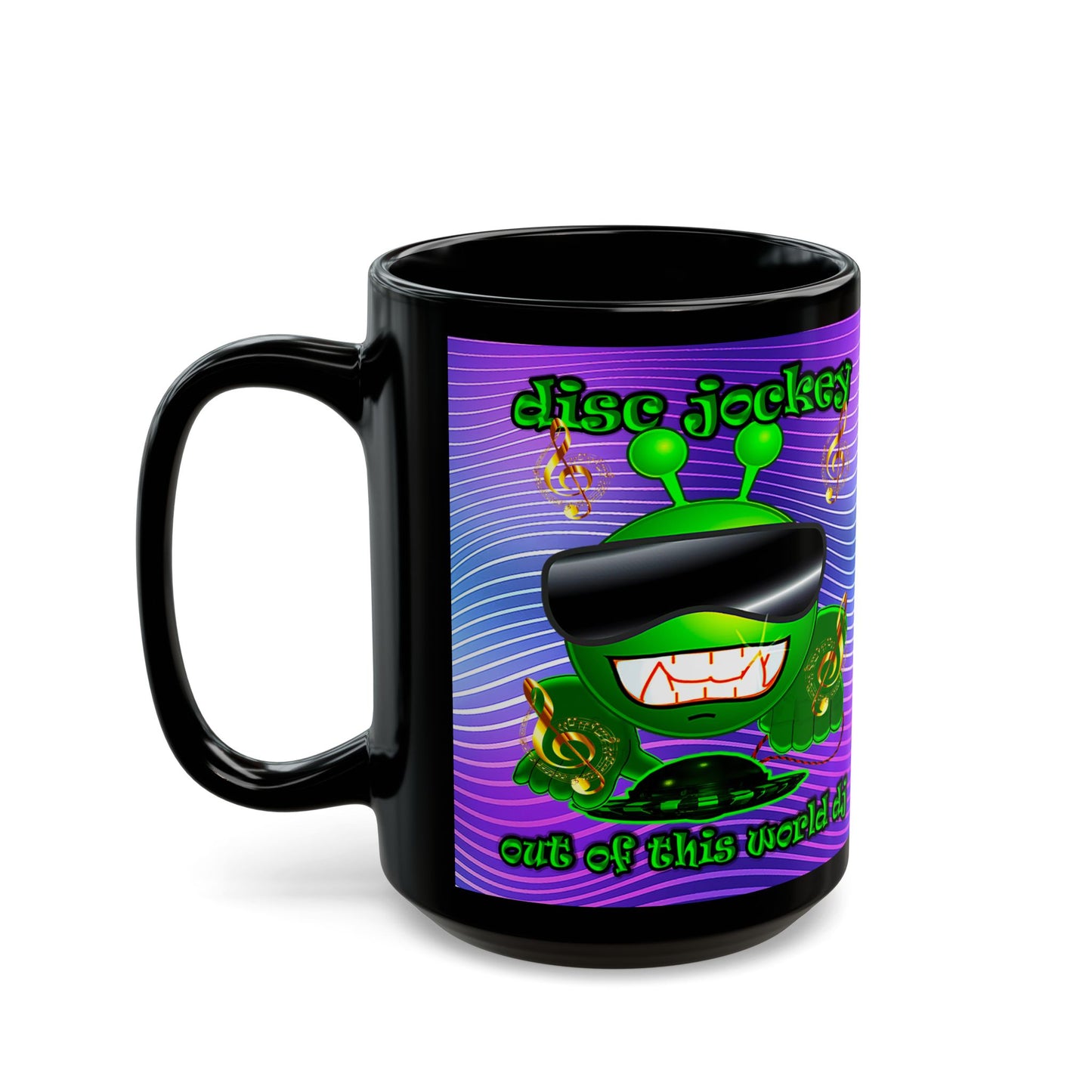 disc jockey - Black Mug (purple wave)