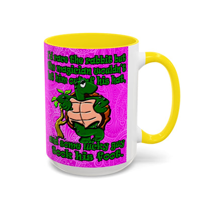 turtle race - Accent Mug (pink swirl)