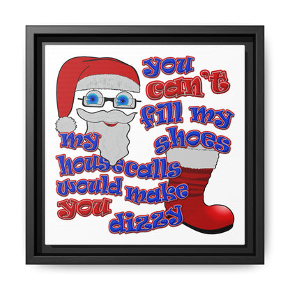 santa's shoes - framed canvas art (white)
