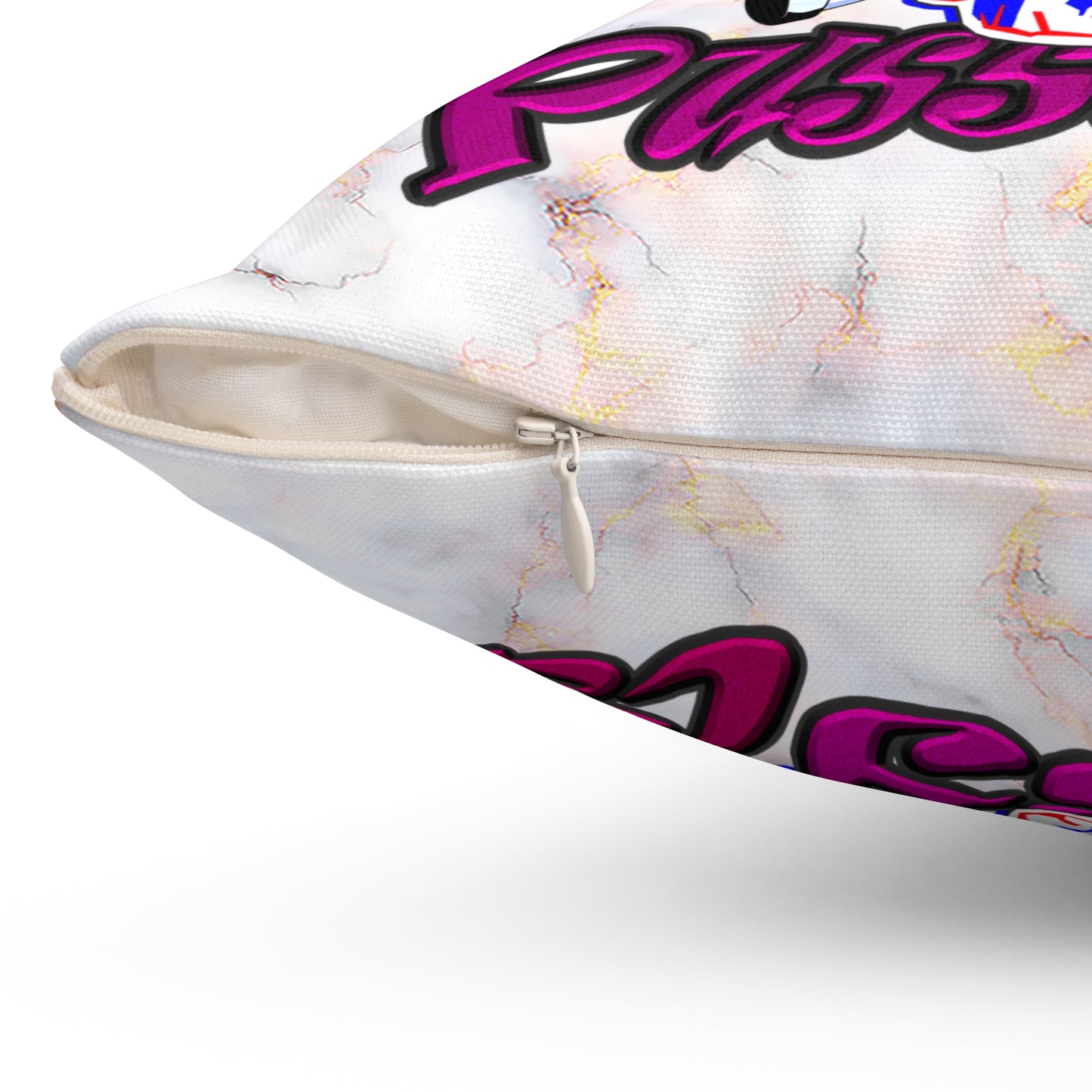 tag that - Spun Polyester Square Pillow - (white marble)