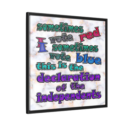 declaration of the independents - framed canvas art (white marble)