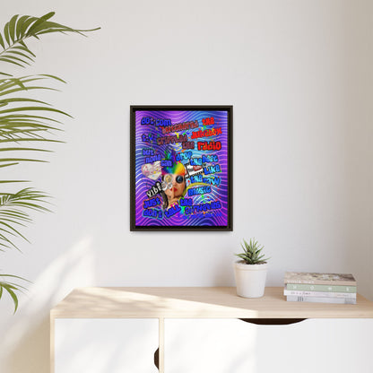 drop the beat - framed canvas art (purple wave)
