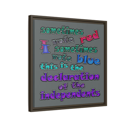 declaration of the independents - framed canvas art (dark grey)