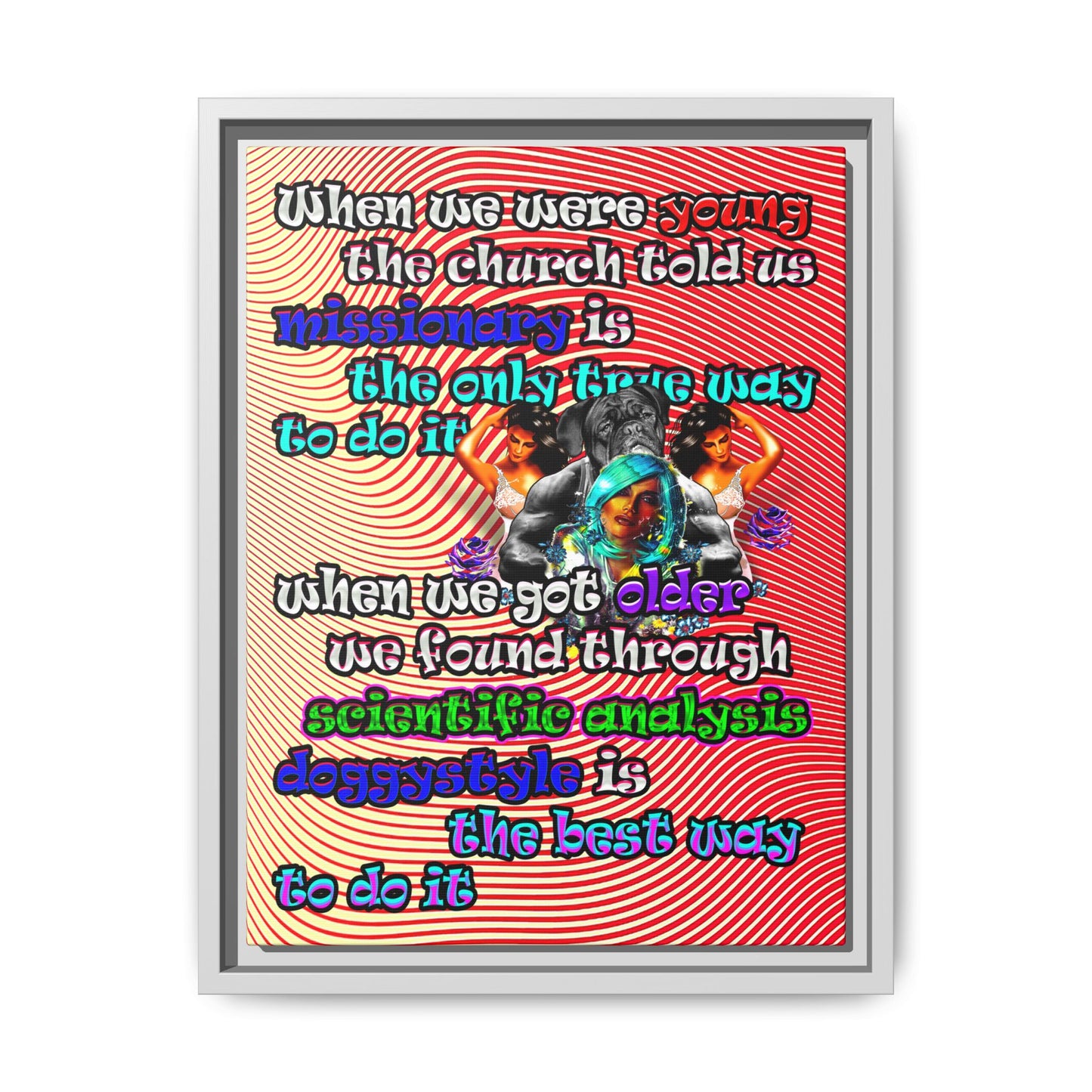 doggystyle - framed canvas art (yellow-orange wave)