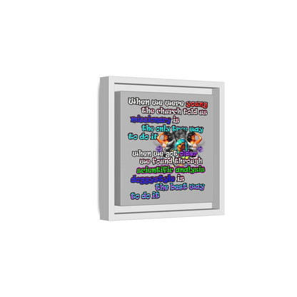 doggystyle - framed canvas art (light grey)