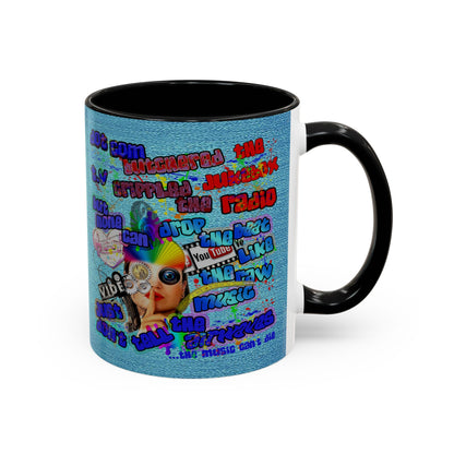 drop the beat - Accent Mug (faded blue)