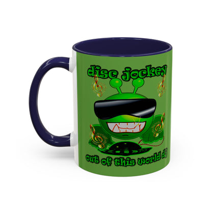 disc jockey - Accent Mug (green)