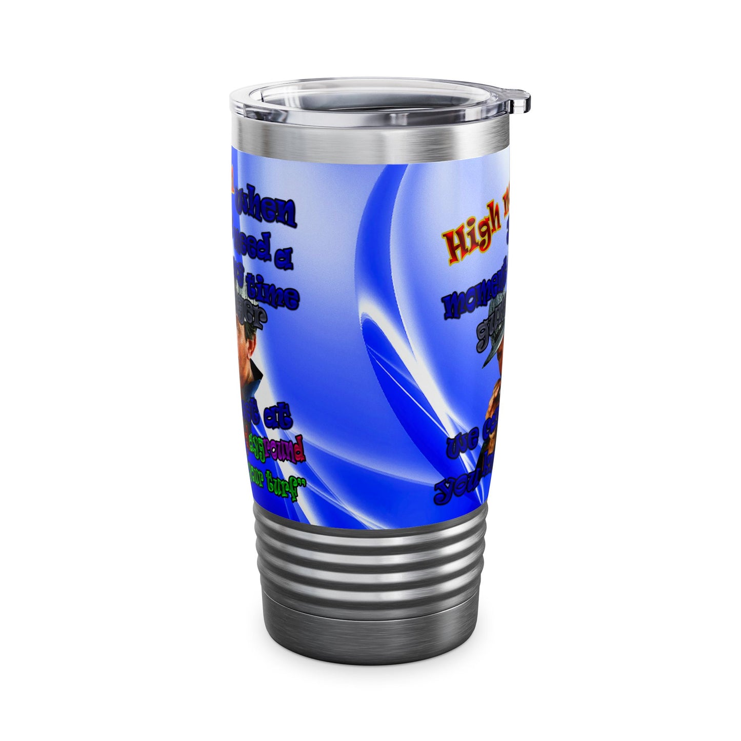 high noon - Ringneck Tumbler, 20oz (blue-white wave)