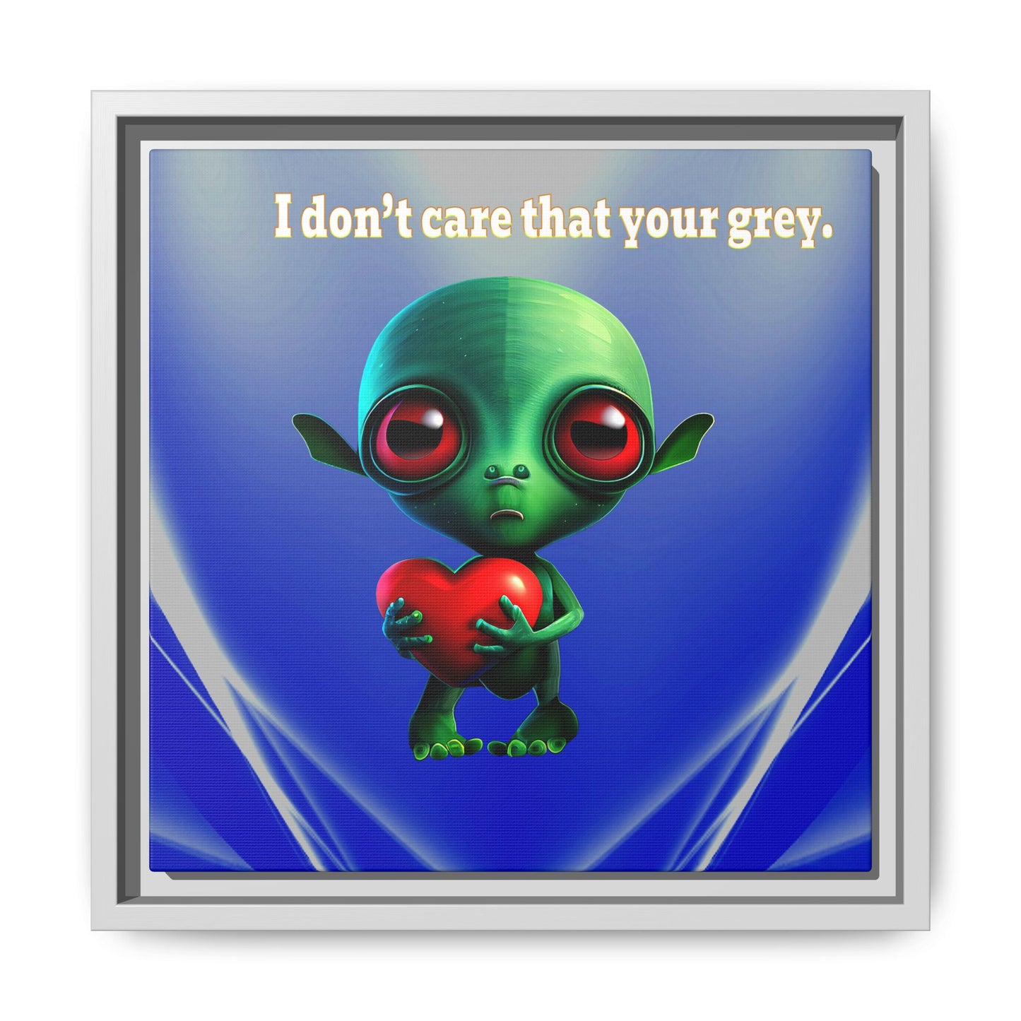 I don't care that your grey - framed canvas art (blue-white wave)