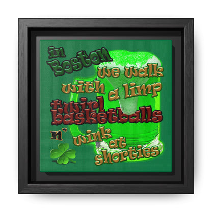 celtics logo - framed canvas art (dark green)