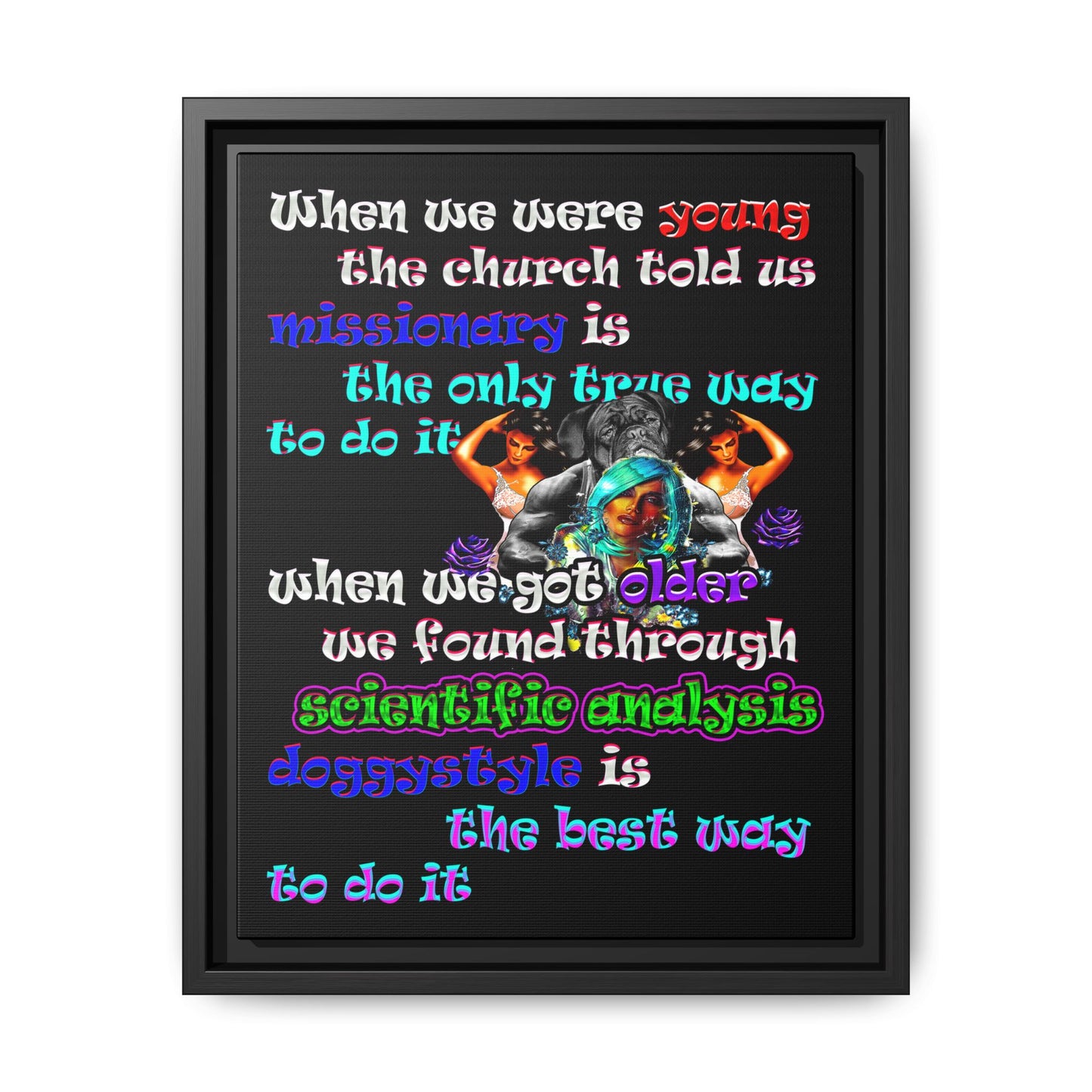 doggystyle - framed canvas art (black)