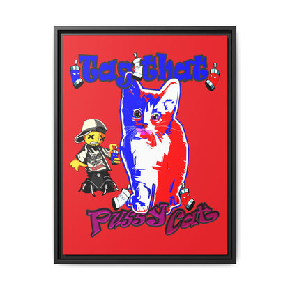 tag that - framed canvas art (red)