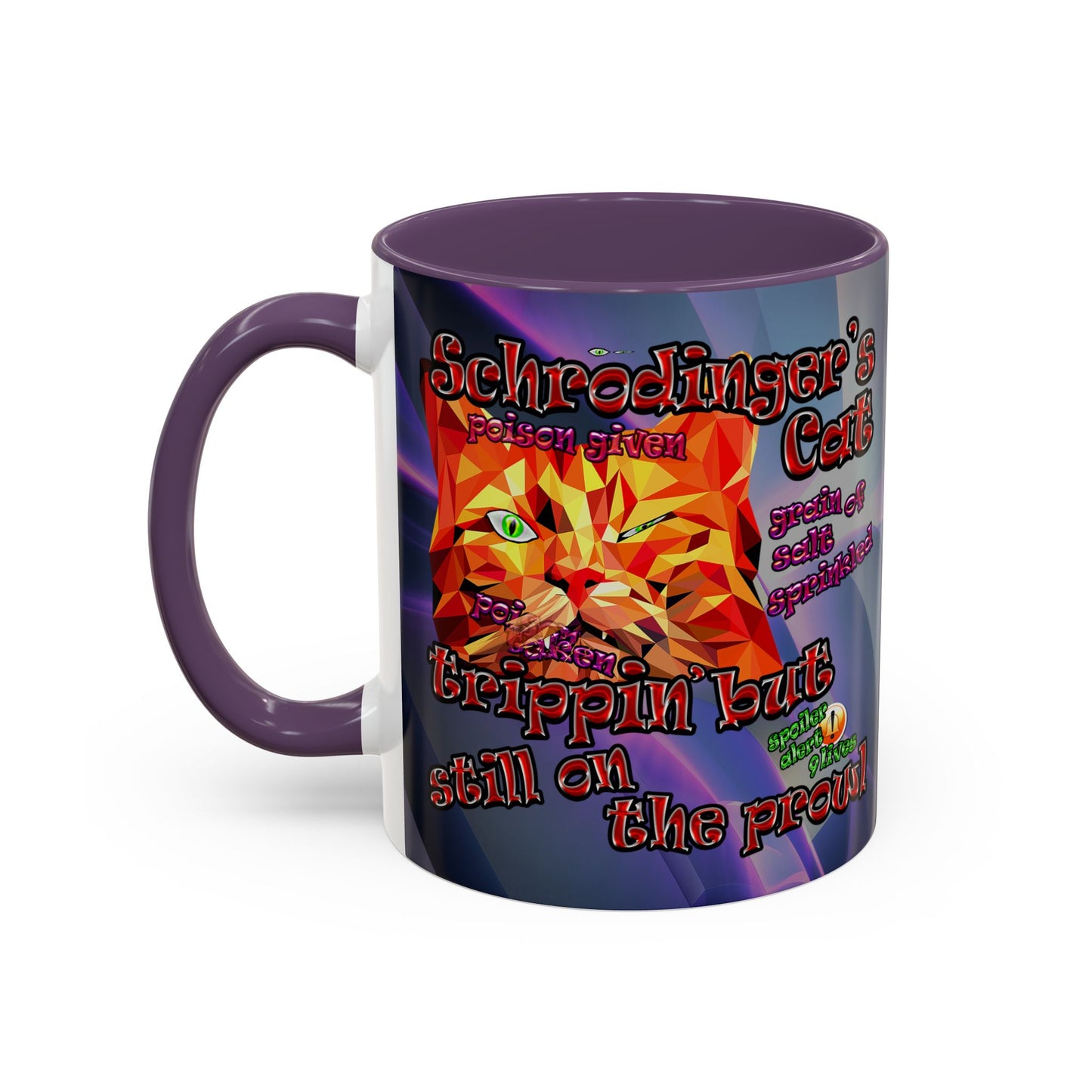 schrodinger's cat - Accent Mug (grey-pink wave)