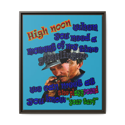 high noon - framed canvas art (turquoise)