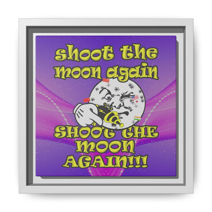 shoot the moon again - framed canvas art (purple-pink wave)