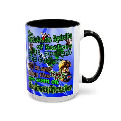 christmas spirits of boston - Accent Mug (blue-white wave)