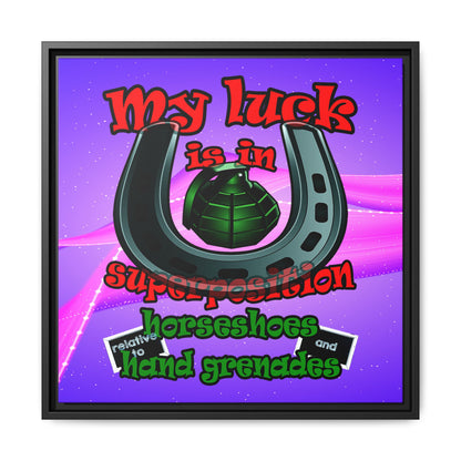 my luck - framed canvas art (purple-pink wave)