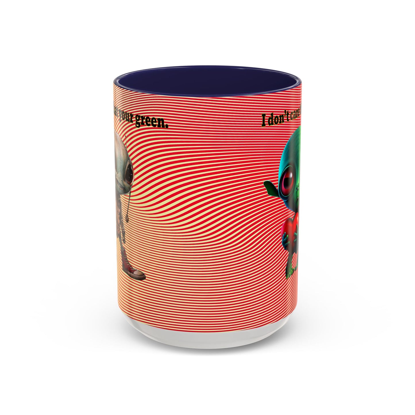 I don't care that your grey - Accent Mug (yellow-orange wave)