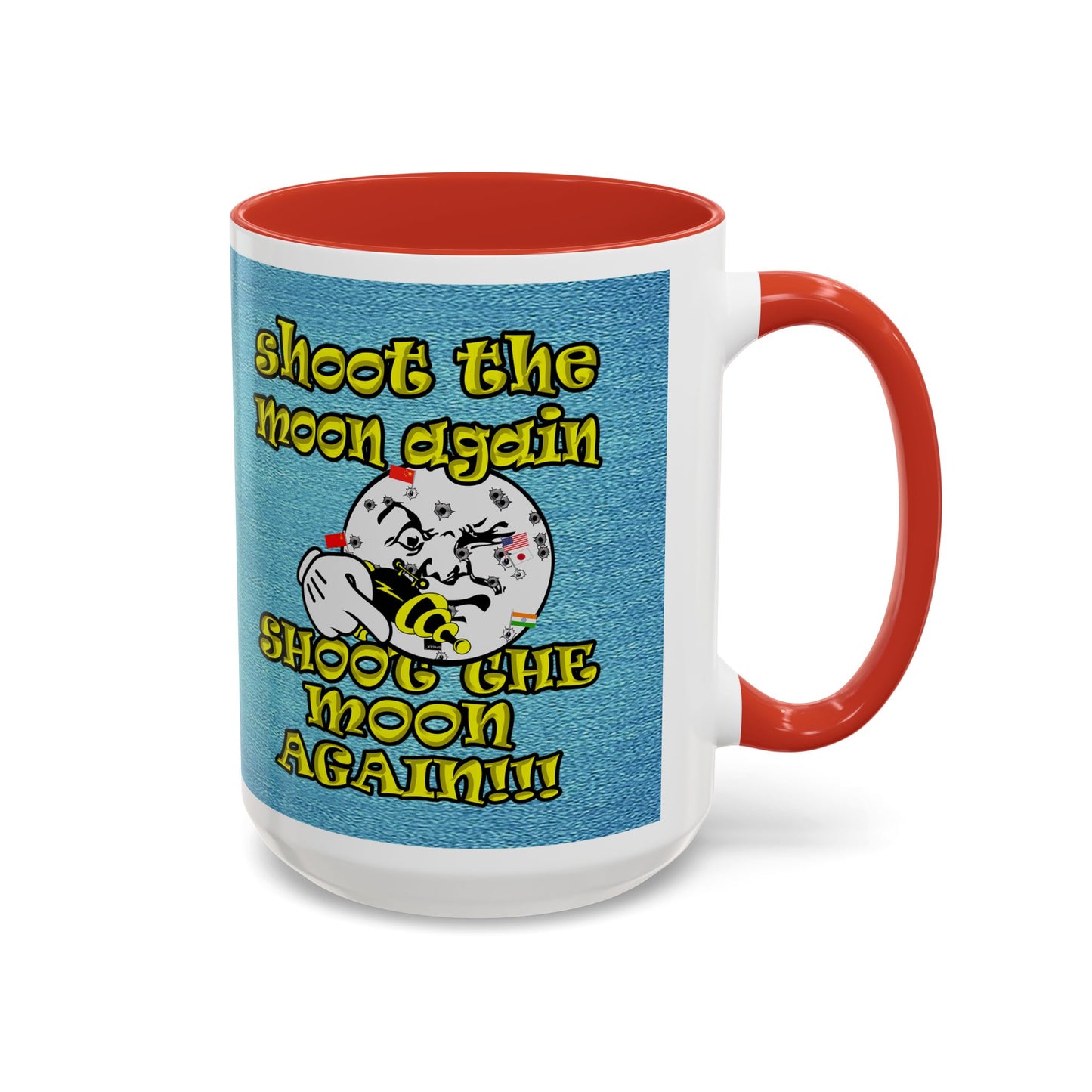 shoot the moon again - Accent Mug (faded blue)