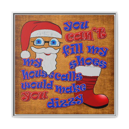 santa's shoes - framed canvas art (brown papyrus)