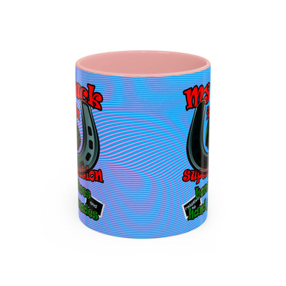 my luck - Accent Mug (light blue-purple wave)