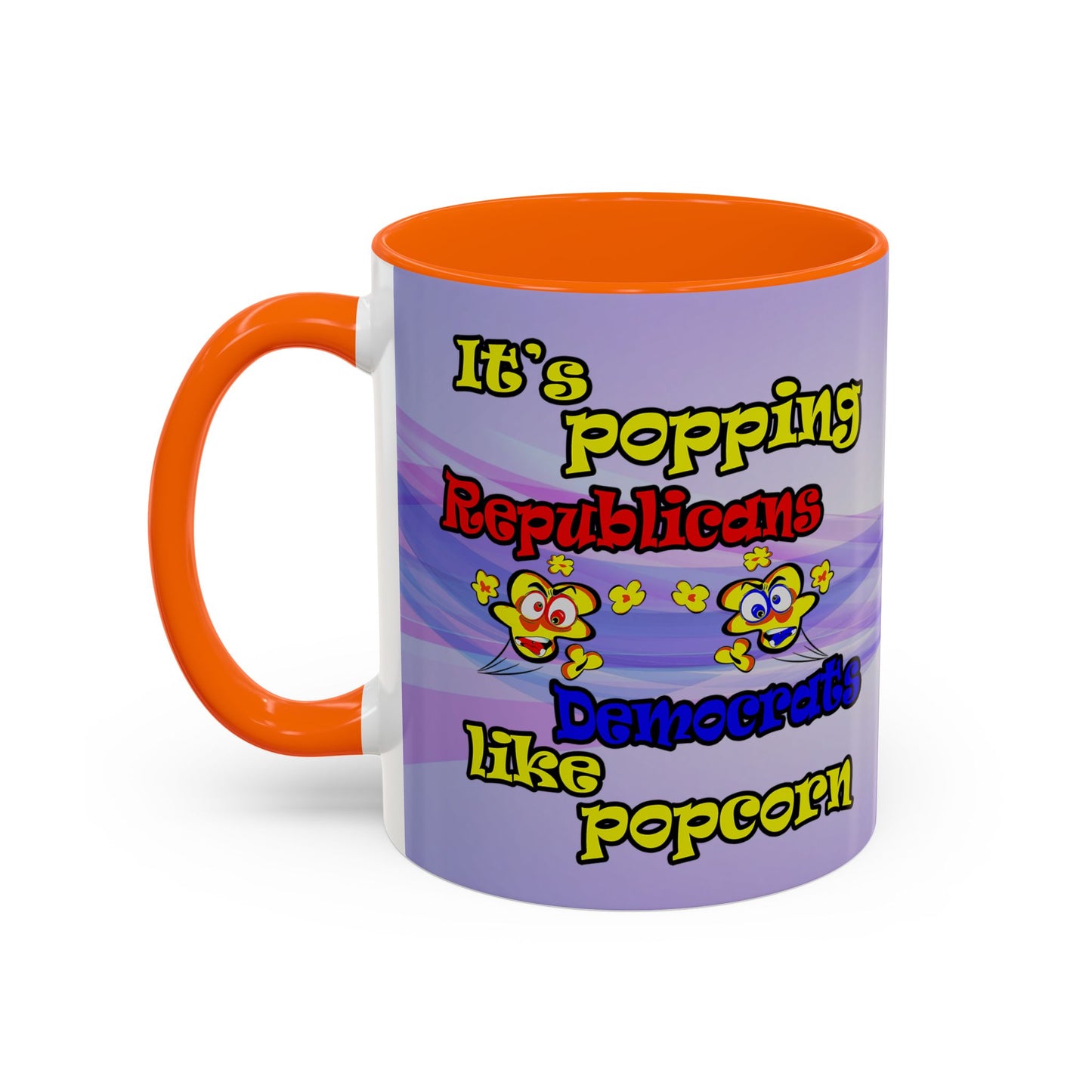 popping like popcorn - Accent Mug (light blue-pink wave)