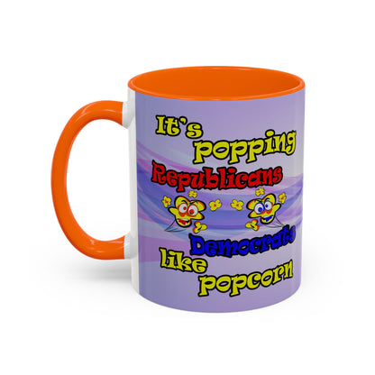 popping like popcorn - Accent Mug (light blue-pink wave)
