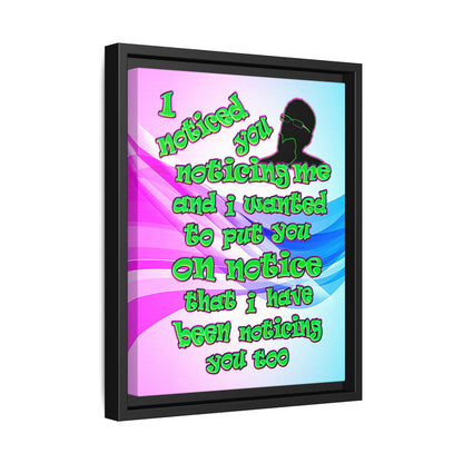 noticed you noticing - framed canvas art (light blue-pink wave)